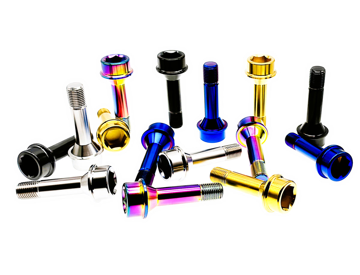 Tianswer titanium M14x52mm socket head lug bolts for Ferrari in mixed anodized colors
