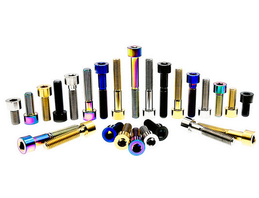 Tianswer titanium M6 DIN912 socket cap screws in five anodized finishes